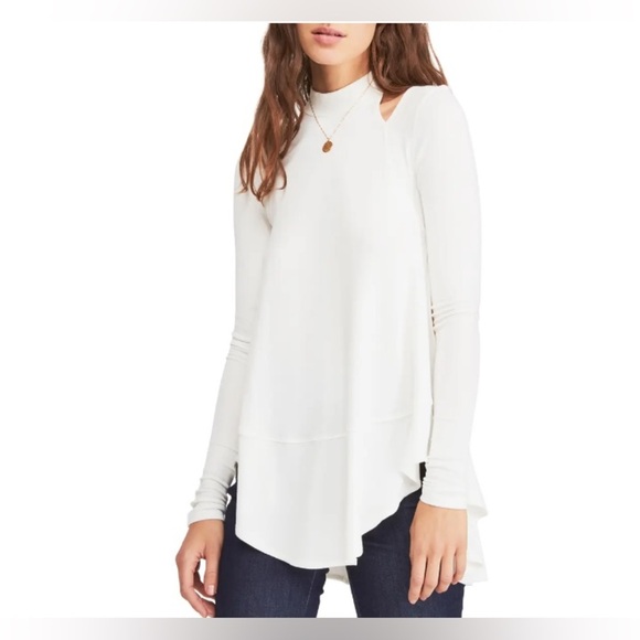 Free People Downtown Girl Cutout Tunic Ivory Size Small - Picture 9 of 11